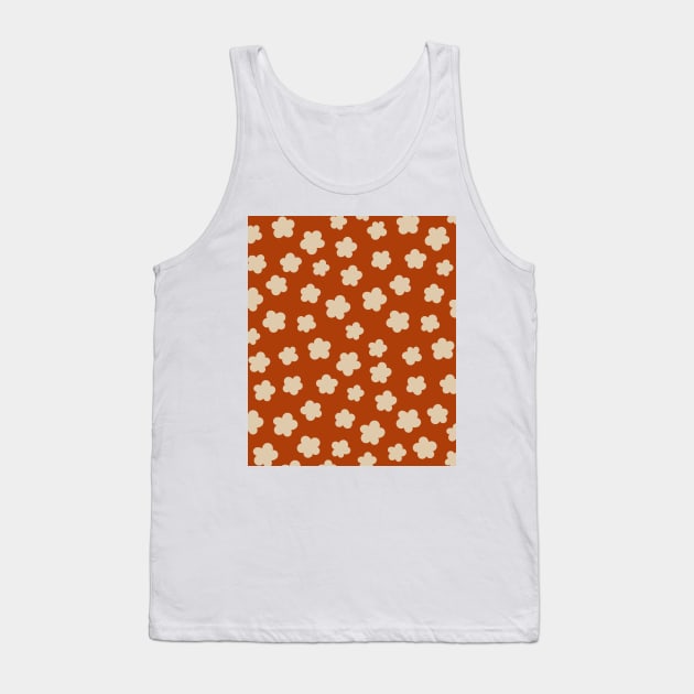 Minimal Modern  Abstract Floral Shapes  Warm  Tones  Design Tank Top by zedonee